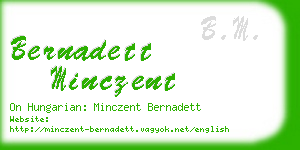 bernadett minczent business card